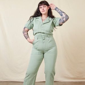 BIG BUD PRESS sage green short sleeve XL jumpsuit